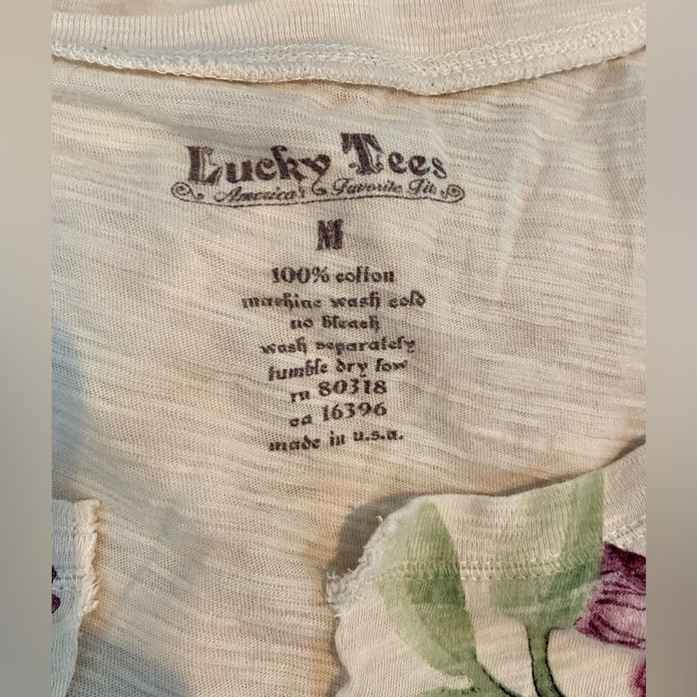 💜🌸Lucky Brand Floral V-Neck Longleeve Top - Picture 4 of 4
